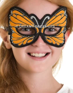 Fashion Orange Monarch Butterfly Fantasy Mask Dreamy Dress-Ups